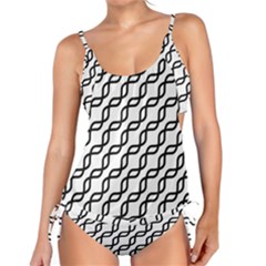 Diagonal Stripe Pattern Tankini Set