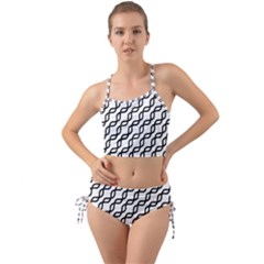 Diagonal Stripe Pattern Mini Tank Bikini Set