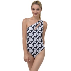 Diagonal Stripe Pattern To One Side Swimsuit