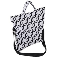 Diagonal Stripe Pattern Fold Over Handle Tote Bag by Alisyart
