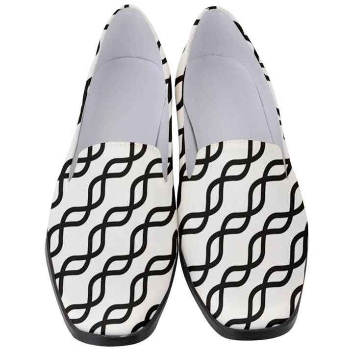 Diagonal Stripe Pattern Women s Classic Loafer Heels