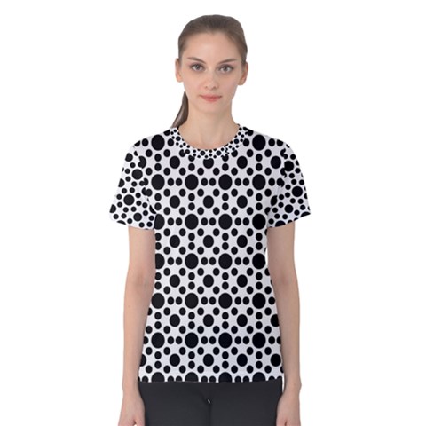 Dot Circle Black Women s Cotton Tee by Alisyart