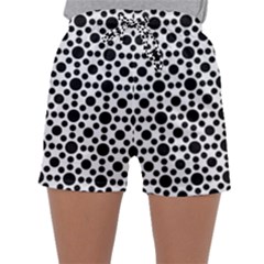 Dot Circle Black Sleepwear Shorts