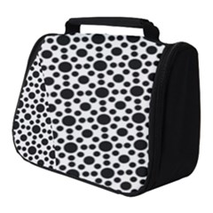 Dot Circle Black Full Print Travel Pouch (small)