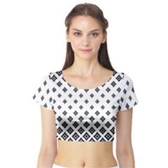 Concentric Halftone Wallpaper Short Sleeve Crop Top