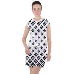 Concentric Halftone Wallpaper Drawstring Hooded Dress by Alisyart