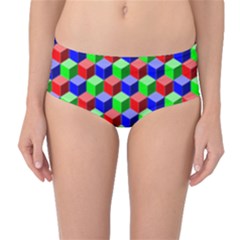 Colorful Prismatic Rainbow Mid-waist Bikini Bottoms by Alisyart