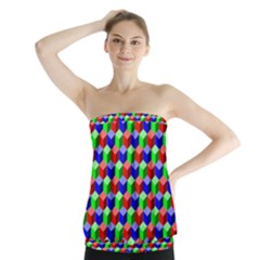 Colorful Prismatic Rainbow Strapless Top