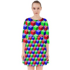 Colorful Prismatic Rainbow Smock Dress