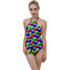 Colorful Prismatic Rainbow Go With The Flow One Piece Swimsuit by Alisyart