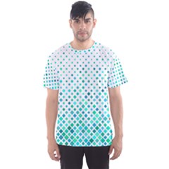 Diagonal Square Cyan Element Men s Sports Mesh Tee