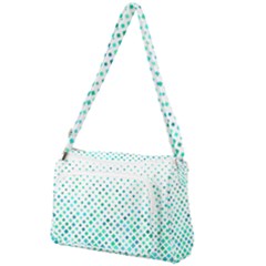 Diagonal Square Cyan Element Front Pocket Crossbody Bag