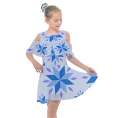 Dutch Star Snowflake Holland Kids  Shoulder Cutout Chiffon Dress