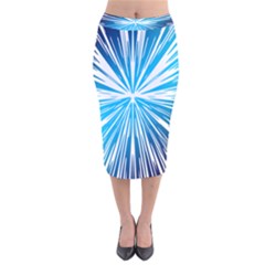 Color Blue Background Structure Velvet Midi Pencil Skirt