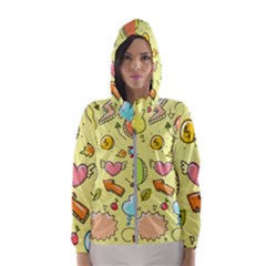 Cute Sketch Child Graphic Funny Hooded Windbreaker (women)