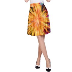 Color Background Structure Lines Rainbow Paint A-line Skirt