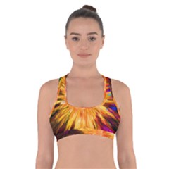 Color Background Structure Lines Rainbow Paint Cross Back Sports Bra