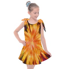 Color Background Structure Lines Rainbow Paint Kids  Tie Up Tunic Dress by Alisyart