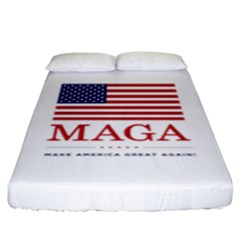 Maga Make America Great Again With Usa Flag Fitted Sheet (king Size) by snek