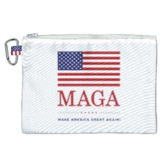 Maga Make America Great Again With Usa Flag Canvas Cosmetic Bag (xl) by snek