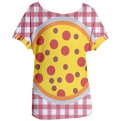 Pizza Table Pepperoni Sausage Women s Oversized Tee by Pakrebo