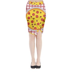 Pizza Table Pepperoni Sausage Midi Wrap Pencil Skirt by Pakrebo