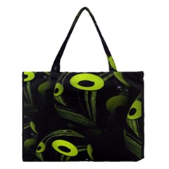 Fractal Fractals Green Ball Black Medium Tote Bag by Pakrebo