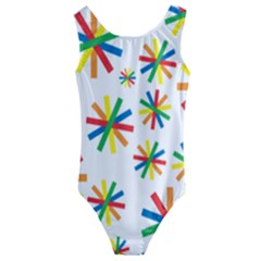 Celebrate Pattern Colorful Design Kids  Cut-out Back One Piece Swimsuit