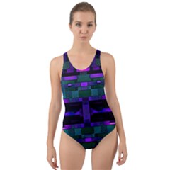 Abstract Pattern Desktop Wallpaper Cut-out Back One Piece Swimsuit by Pakrebo