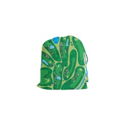 Golf Course Par Golf Course Green Drawstring Pouch (xs) by Pakrebo