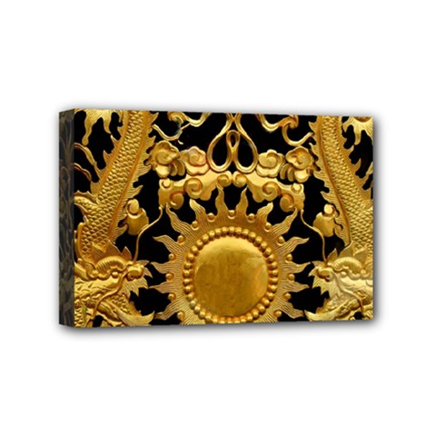 Golden Sun Gold Decoration Wall Mini Canvas 6  X 4  (stretched) by Pakrebo