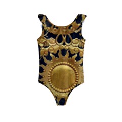 Golden Sun Gold Decoration Wall Kids  Frill Swimsuit by Pakrebo