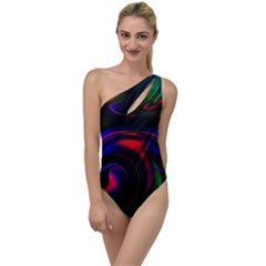 Swirl Background Design Colorful To One Side Swimsuit by Pakrebo