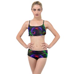 Swirl Background Design Colorful Layered Top Bikini Set by Pakrebo