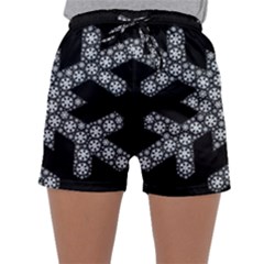 Snowflake Abstract Pattern Shape Sleepwear Shorts by Pakrebo