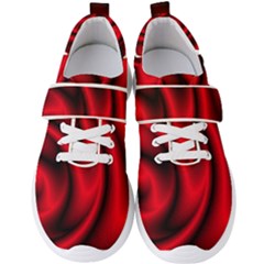 Background Red Color Swirl Men s Velcro Strap Shoes by Pakrebo