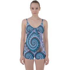 Spiral Fractal Swirl Whirlpool Tie Front Two Piece Tankini by Pakrebo