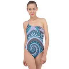 Spiral Fractal Swirl Whirlpool Classic One Shoulder Swimsuit by Pakrebo