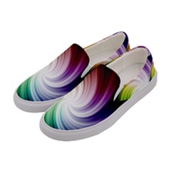 Rainbow Swirl Twirl Women s Canvas Slip Ons by Pakrebo