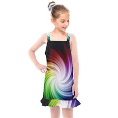 Rainbow Swirl Twirl Kids  Overall Dress by Pakrebo