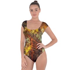 Flat Iron Building Architecture Short Sleeve Leotard  by Pakrebo