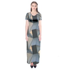 Pattern Texture Form Background Short Sleeve Maxi Dress