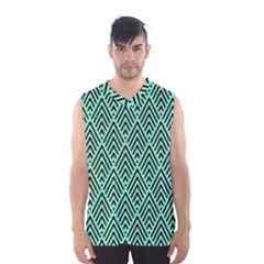 Chevron Pattern Black Mint Green Men s Basketball Tank Top