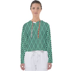 Chevron Pattern Black Mint Green Women s Slouchy Sweat