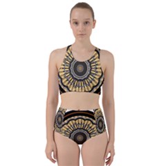 Mandala Pattern Round Ethnic Racer Back Bikini Set by Pakrebo