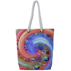 Swirl Vortex Emoji Cyclone Motion Full Print Rope Handle Tote (small) by Pakrebo