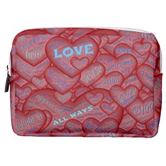 Love Hearts Valentine Red Symbol Make Up Pouch (medium) by Pakrebo