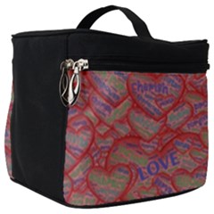 Love Hearts Valentines Connection Make Up Travel Bag (big)