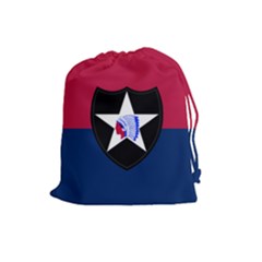 Flag Of United States Army 2nd Infantry Division Drawstring Pouch (large) by abbeyz71