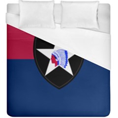 Flag Of United States Army 2nd Infantry Division Duvet Cover (king Size) by abbeyz71